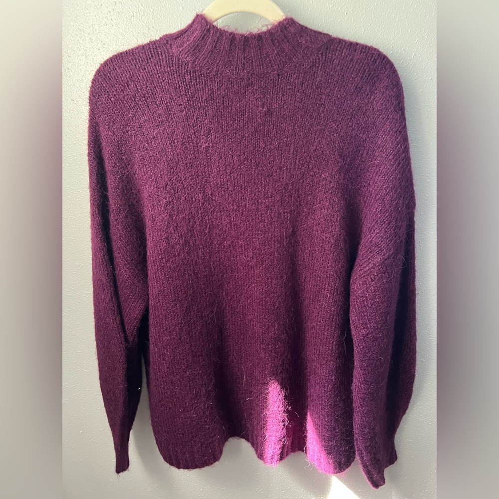 Pistola Carlen Mock Neck Oversize Sweater Size Small in Aubergine New - Picture 3 of 8
